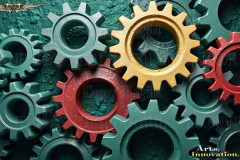 Colorful Gears Artistic Graphic Textures Designs