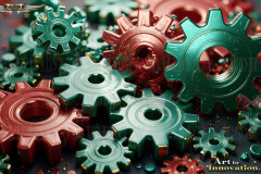 Colorful Gears Artistic Graphic Textures Designs