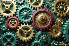 Colorful Gears Artistic Graphic Textures Designs