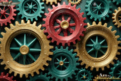 Colorful Gears Artistic Graphic Textures Designs