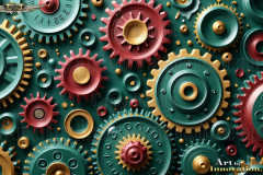 Colorful Gears Artistic Graphic Textures Designs