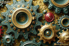 Colorful Gears Artistic Graphic Textures Designs