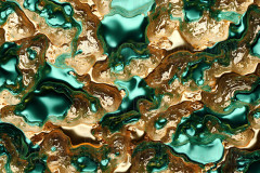 Green & Gold Artistic Graphic Textures Designs