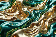 Green & Gold Artistic Graphic Textures Designs