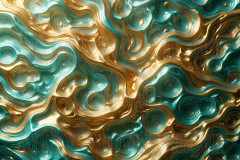 Green & Gold Artistic Graphic Textures Designs