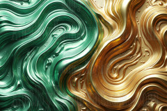 Green & Gold Artistic Graphic Textures Designs