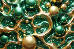 Green & Gold Artistic Graphic Textures Designs