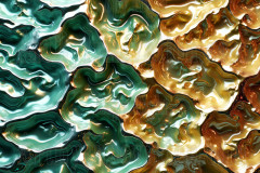 Green & Gold Artistic Graphic Textures Designs