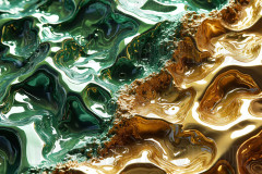 Green & Gold Artistic Graphic Textures Designs