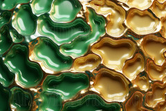 Green & Gold Artistic Graphic Textures Designs