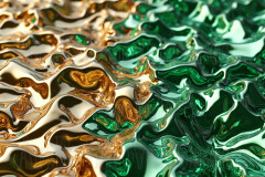 Green & Gold Artistic Graphic Textures Designs
