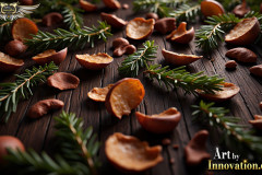 Natural Green Pines & Leaves Artistic Graphic Textures Designs