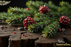 Natural Green Pines & Leaves Artistic Graphic Textures Designs