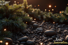 Natural Green Pines & Leaves Artistic Graphic Textures Designs