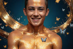 Photos of Sexy Men Playing with Colorful Fluid Art in Motion