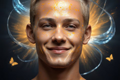 Photos of Sexy Men Playing with Colorful Fluid Art in Motion