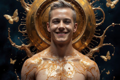 Photos of Sexy Men Playing with Colorful Fluid Art in Motion