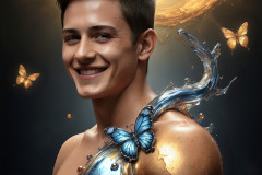 Photos of Sexy Men Playing with Colorful Fluid Art in Motion