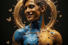 Photos of Sexy Men Playing with Colorful Fluid Art in Motion