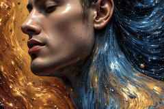 Photos of Sexy Men Playing with Colorful Fluid Art in Motion