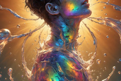 Photos of Sexy Men Playing with Colorful Fluid Art in Motion