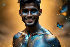 Abstract Male Art Ai Photos of Beautiful Men Enveloped by Colors