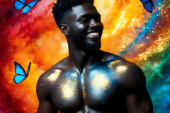 Abstract Male Art Ai Photos of Beautiful Men Enveloped by Colors