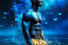 Abstract Male Art Ai Photos of Beautiful Men Enveloped by Colors
