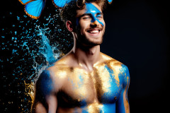 Abstract Male Art Ai Photos of Beautiful Men Enveloped by Colors