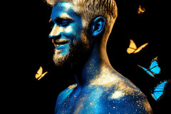 Abstract Male Art Ai Photos of Beautiful Men Enveloped by Colors