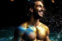 Abstract Male Art Ai Photos of Beautiful Men Enveloped by Colors