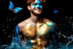 Abstract Male Art Ai Photos of Beautiful Men Enveloped by Colors