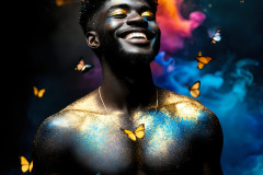 Abstract Male Art Ai Photos of Beautiful Men Enveloped by Colors