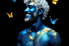 Abstract Male Art Ai Photos of Beautiful Men Enveloped by Colors