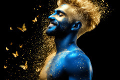 Abstract Male Art Ai Photos of Beautiful Men Enveloped by Colors