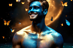 Abstract Male Art Ai Photos of Beautiful Men Enveloped by Colors