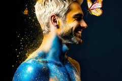 Abstract Male Art Ai Photos of Beautiful Men Enveloped by Colors