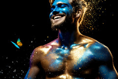 Abstract Male Art Ai Photos of Beautiful Men Enveloped by Colors