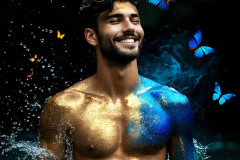 Abstract Male Art Ai Photos of Beautiful Men Enveloped by Colors