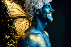 Abstract Male Art Ai Photos of Beautiful Men Enveloped by Colors