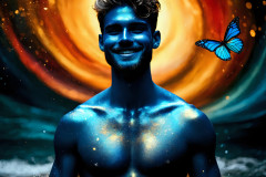 Abstract Male Art Ai Photos of Beautiful Men Enveloped by Colors