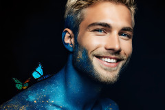Abstract Male Art Ai Photos of Beautiful Men Enveloped by Colors