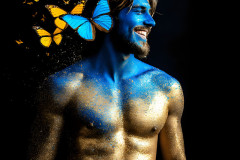 Abstract Male Art Ai Photos of Beautiful Men Enveloped by Colors
