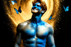 Abstract Male Art Ai Photos of Beautiful Men Enveloped by Colors