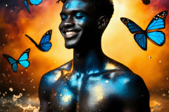 Abstract Male Art Ai Photos of Beautiful Men Enveloped by Colors