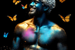 Abstract Male Art Ai Photos of Beautiful Men Enveloped by Colors