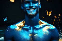 Abstract Male Art Ai Photos of Beautiful Men Enveloped by Colors