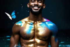 Abstract Male Art Ai Photos of Beautiful Men Enveloped by Colors