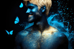 Abstract Male Art Ai Photos of Beautiful Men Enveloped by Colors