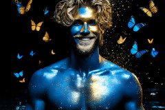 Abstract Male Art Ai Photos of Beautiful Men Enveloped by Colors
